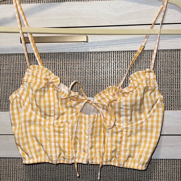 Urban Outfitters Yellow Gingham Corset - Picture 1 of 4